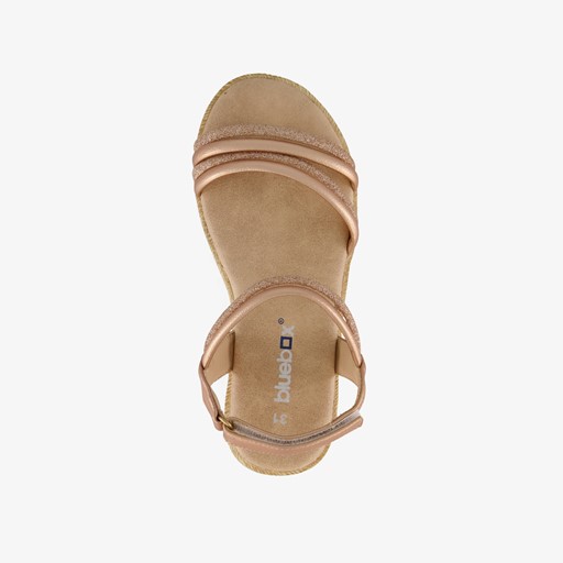 Meisjes sandalen met sleehakje rose goud