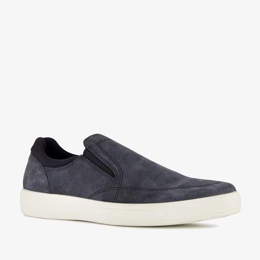 ECCO leren heren instappers donkerblauw wit