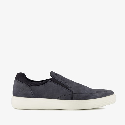 ECCO leren heren instappers donkerblauw wit