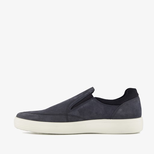 ECCO leren heren instappers donkerblauw wit