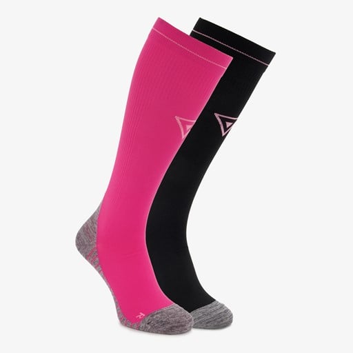 2 paar compressiesokken roze zwart