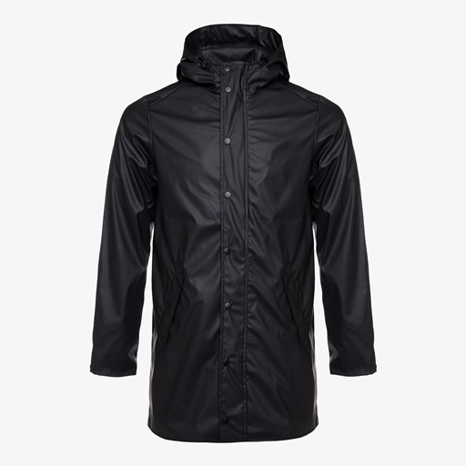Lange gevoerde heren regenjas zwart