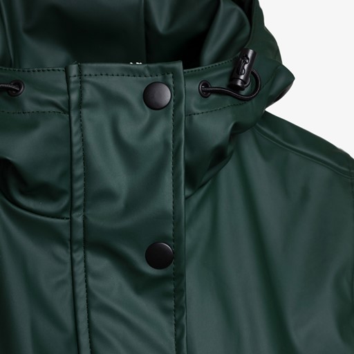 Lange gevoerde dames regenjas groen