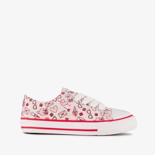 Meisjes gympen met print roze rood