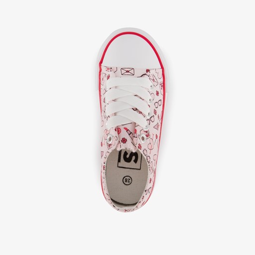 Meisjes gympen met print roze rood