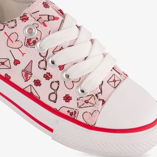 Meisjes gympen met print roze rood