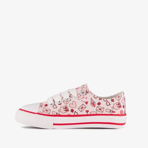 Meisjes gympen met print roze rood