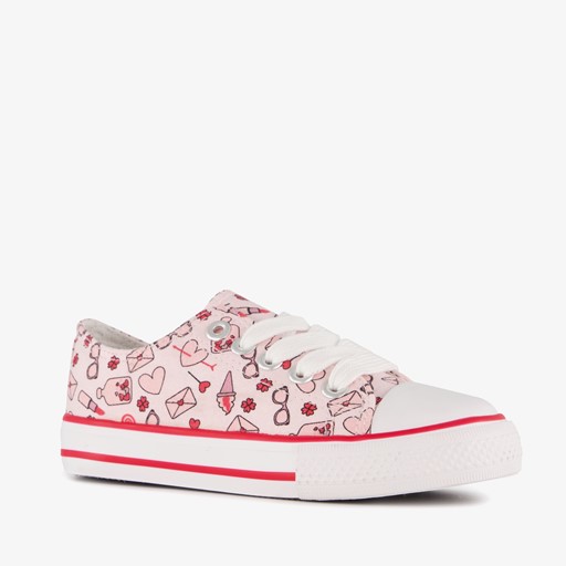 Meisjes gympen met print roze rood