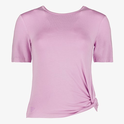 Cropped dames sport T-shirt roze
