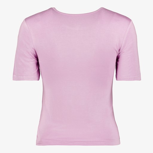 Cropped dames sport T-shirt roze