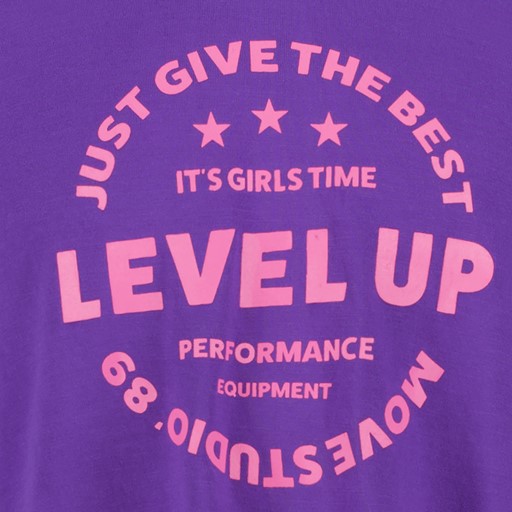 Cropped meisjes sport T-shirt paars