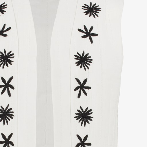 Meisjes jaquard gilet wit zwart