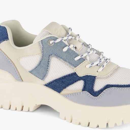 Dames dad sneakers wit denim