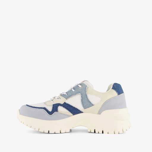 Dames dad sneakers wit denim