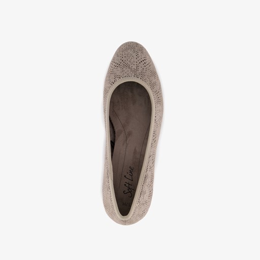 Dames pumps met slangenprint taupe