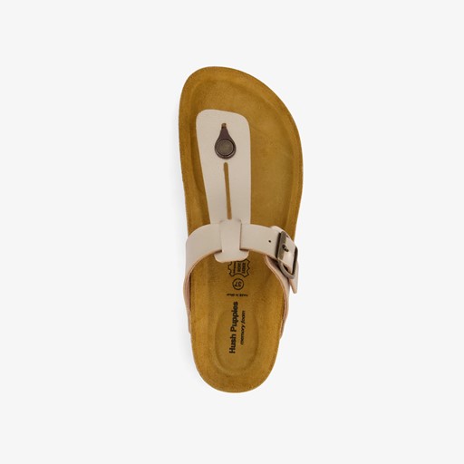 Dames bio teenslippers beige