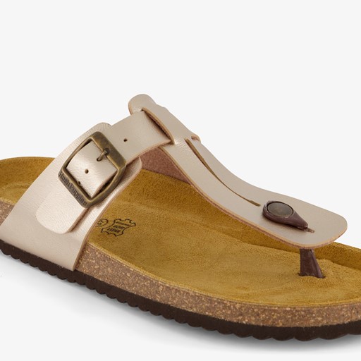 Dames bio teenslippers beige