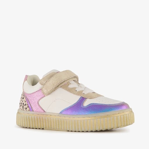 Leren meisjes sneakers metallic