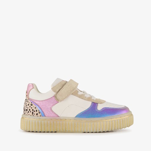 Leren meisjes sneakers metallic