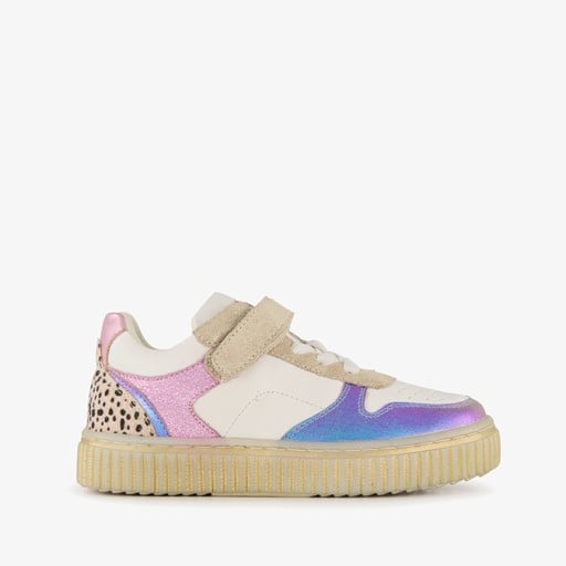 Leren meisjes sneakers metallic