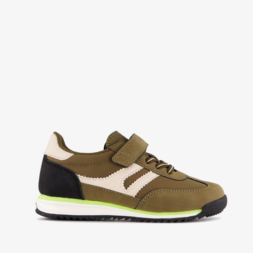 Jongens sneakers legergroen zwart