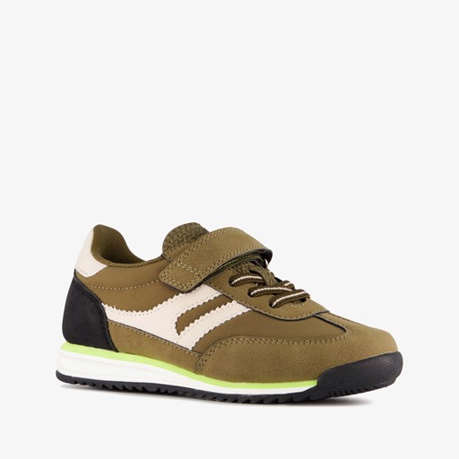 Jongens sneakers legergroen zwart