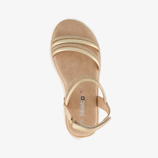 Meisjes sandalen met sleehakje goud
