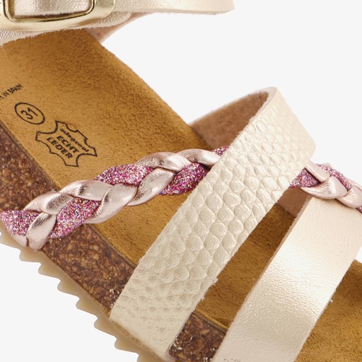 Meisjes bio sandalen goud roze