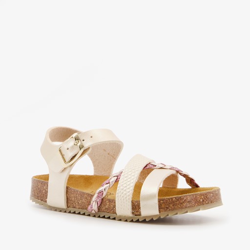 Meisjes bio sandalen goud roze