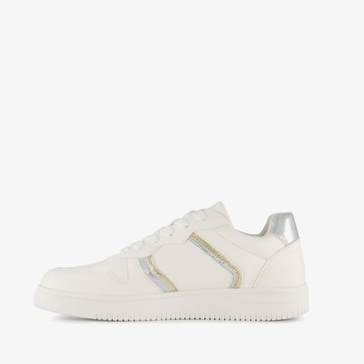 Metallic dames sneakers wit zilver