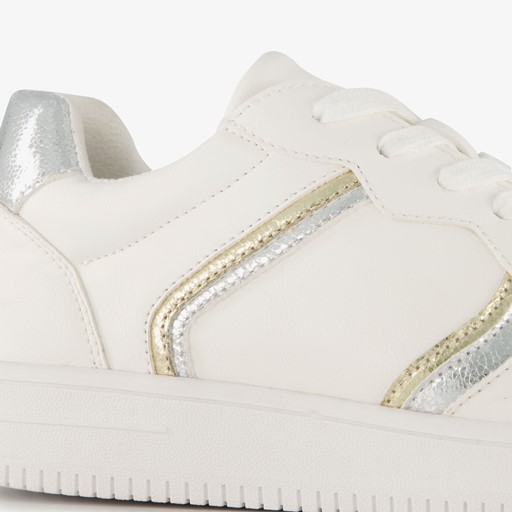 Metallic dames sneakers wit zilver