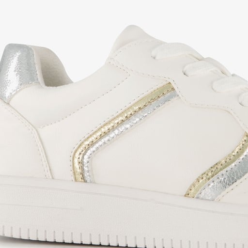 Metallic dames sneakers wit zilver