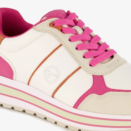 Dames sneakers fuchsia beige