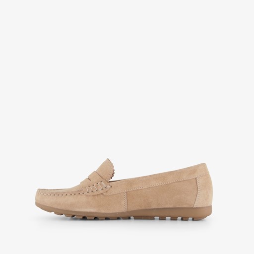 Suède dames mocassins beige