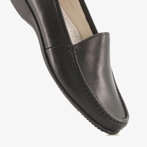 Leren dames mocassins zwart