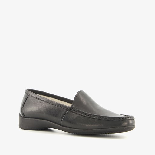 Leren dames mocassins zwart