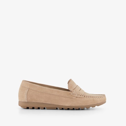Suède dames mocassins beige
