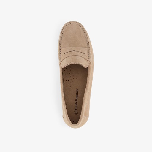 Suède dames mocassins beige