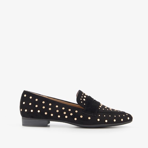 Dames loafers met studs zwart