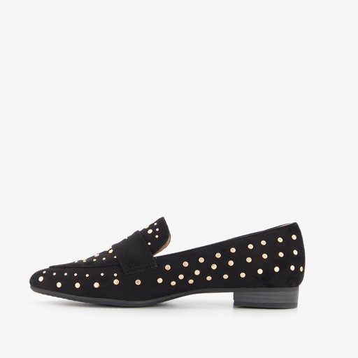 Dames loafers met studs zwart