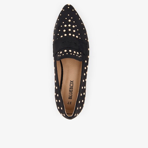 Dames loafers met studs zwart