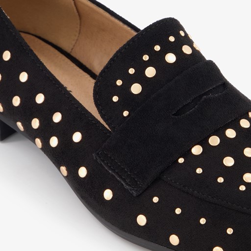Dames loafers met studs zwart
