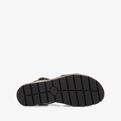 Leren dames sandalen zwart