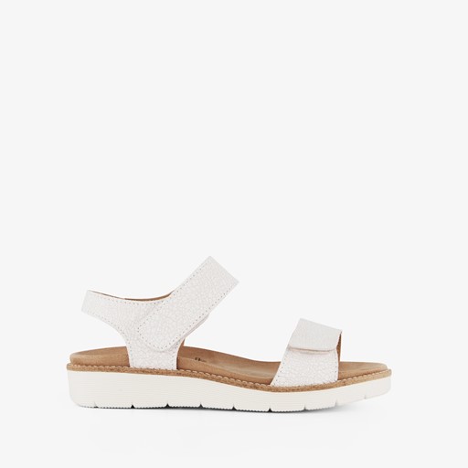 Leren dames sandalen met klittenband