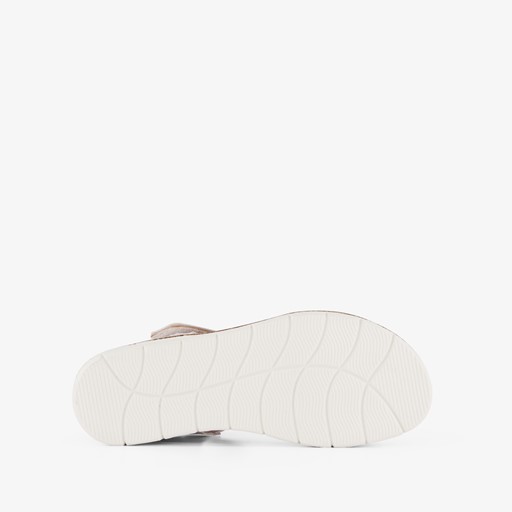 Leren dames sandalen met klittenband