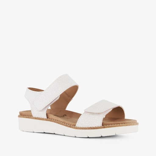 Leren dames sandalen met klittenband