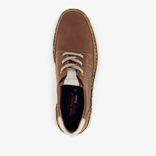Leren veterschoenen bruin wit