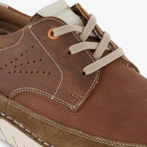 Leren veterschoenen bruin wit