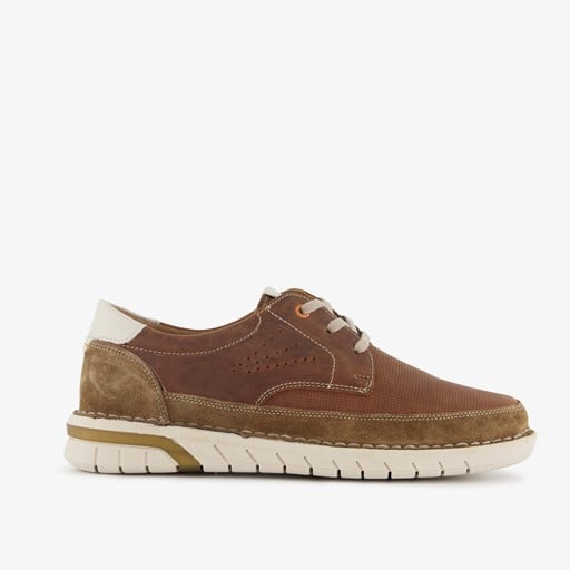 Leren veterschoenen bruin wit
