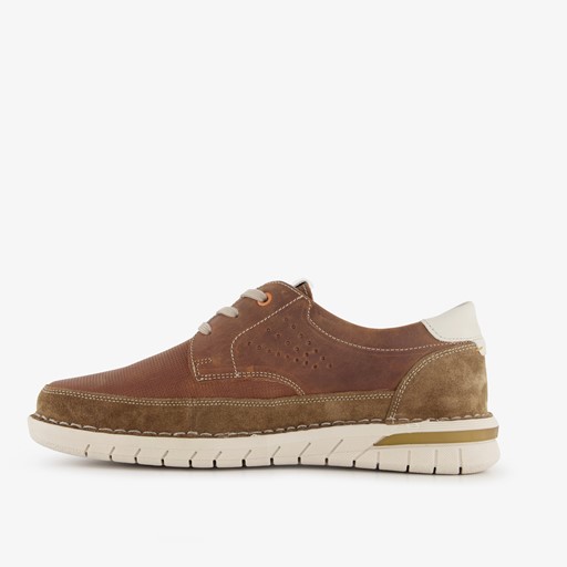 Leren veterschoenen bruin wit